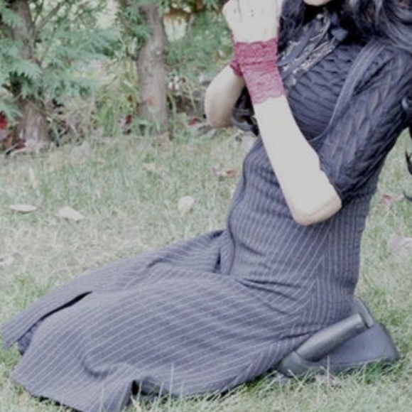 Steampunk Long Vest- Pinstripe - Picture 3 of 3